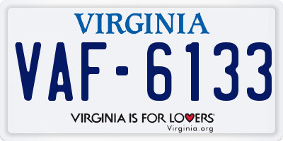 VA license plate VAF6133