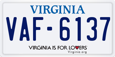 VA license plate VAF6137