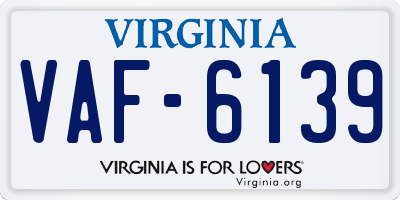 VA license plate VAF6139