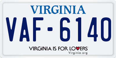VA license plate VAF6140