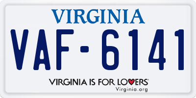 VA license plate VAF6141
