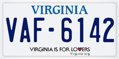 VA license plate VAF6142
