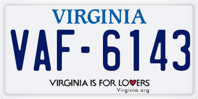 VA license plate VAF6143