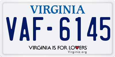 VA license plate VAF6145