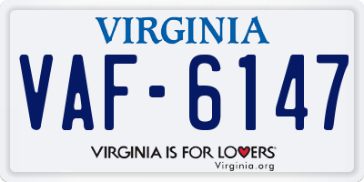 VA license plate VAF6147