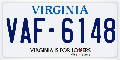 VA license plate VAF6148