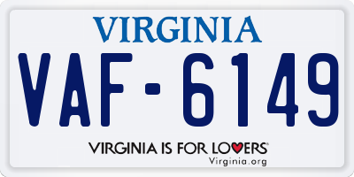 VA license plate VAF6149