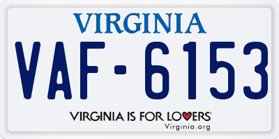 VA license plate VAF6153