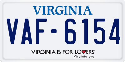 VA license plate VAF6154