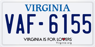 VA license plate VAF6155