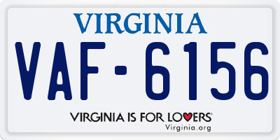 VA license plate VAF6156