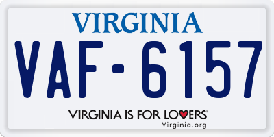 VA license plate VAF6157