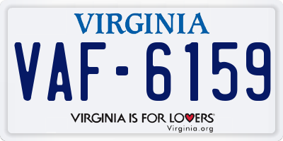 VA license plate VAF6159