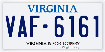 VA license plate VAF6161