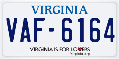VA license plate VAF6164