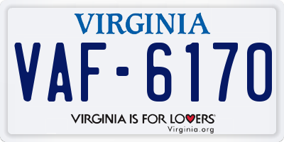 VA license plate VAF6170
