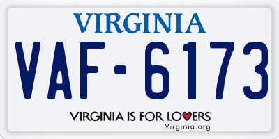 VA license plate VAF6173