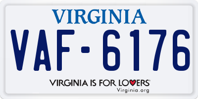 VA license plate VAF6176