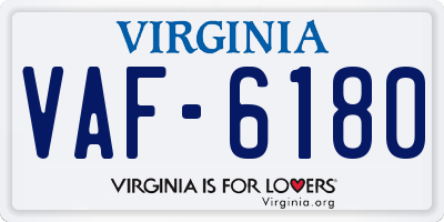 VA license plate VAF6180