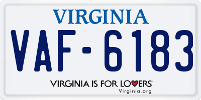 VA license plate VAF6183