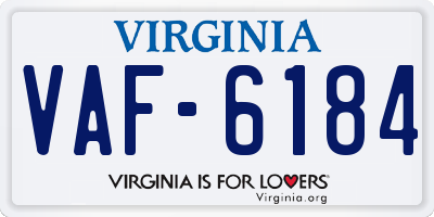 VA license plate VAF6184