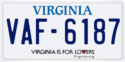 VA license plate VAF6187
