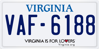 VA license plate VAF6188