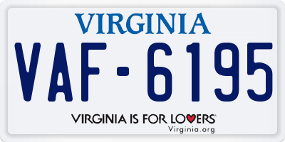 VA license plate VAF6195