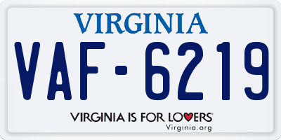 VA license plate VAF6219