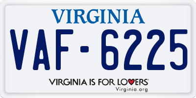 VA license plate VAF6225