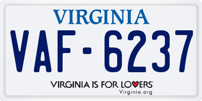 VA license plate VAF6237