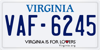 VA license plate VAF6245