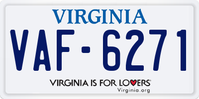VA license plate VAF6271
