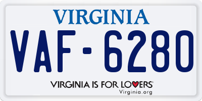 VA license plate VAF6280