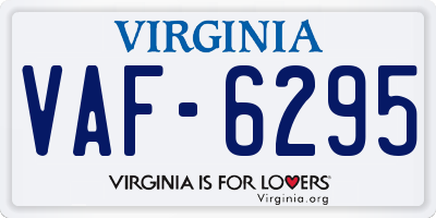VA license plate VAF6295