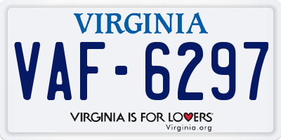 VA license plate VAF6297
