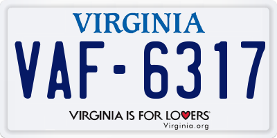 VA license plate VAF6317
