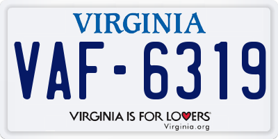 VA license plate VAF6319