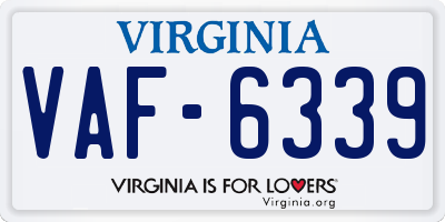 VA license plate VAF6339