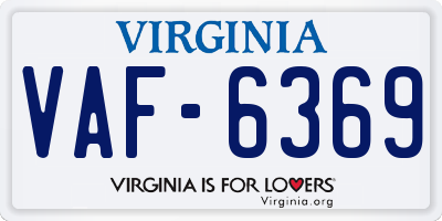 VA license plate VAF6369