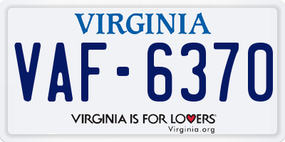 VA license plate VAF6370