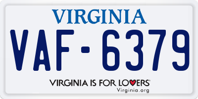 VA license plate VAF6379