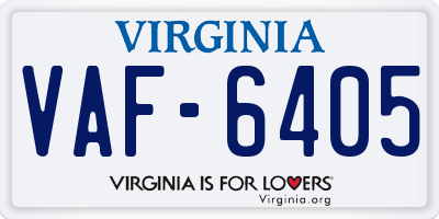 VA license plate VAF6405