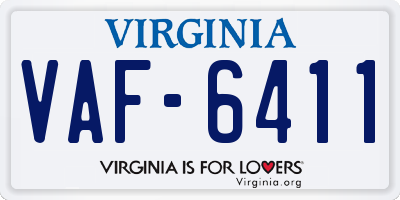 VA license plate VAF6411