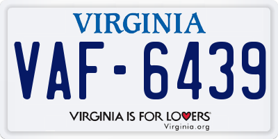 VA license plate VAF6439