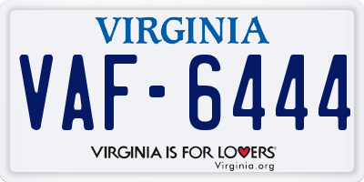 VA license plate VAF6444