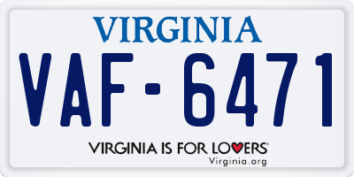 VA license plate VAF6471