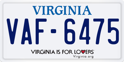 VA license plate VAF6475