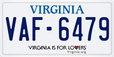 VA license plate VAF6479