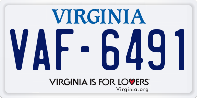 VA license plate VAF6491